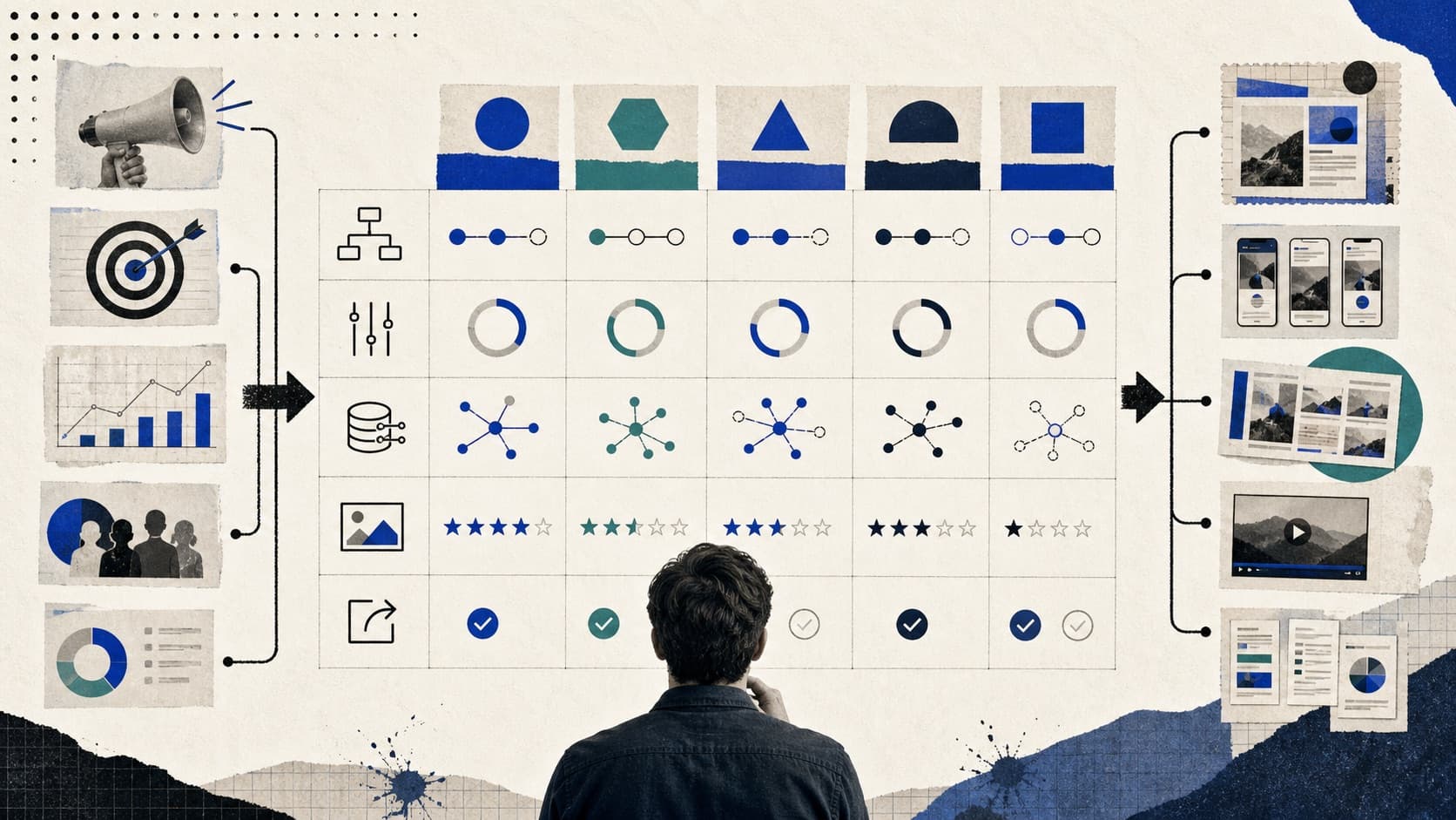 An AI advertising platform compared across workflow fit, control, connections, output quality and exportability