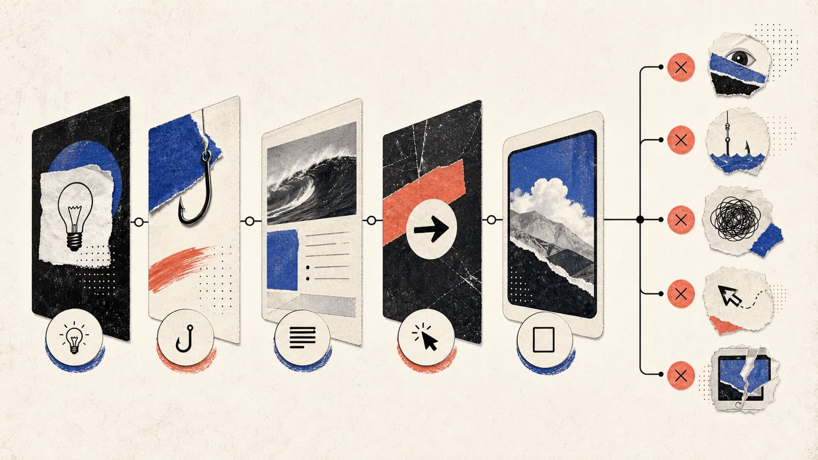 The five layers of an ad creative: concept, hook, body, call to action and wrapper