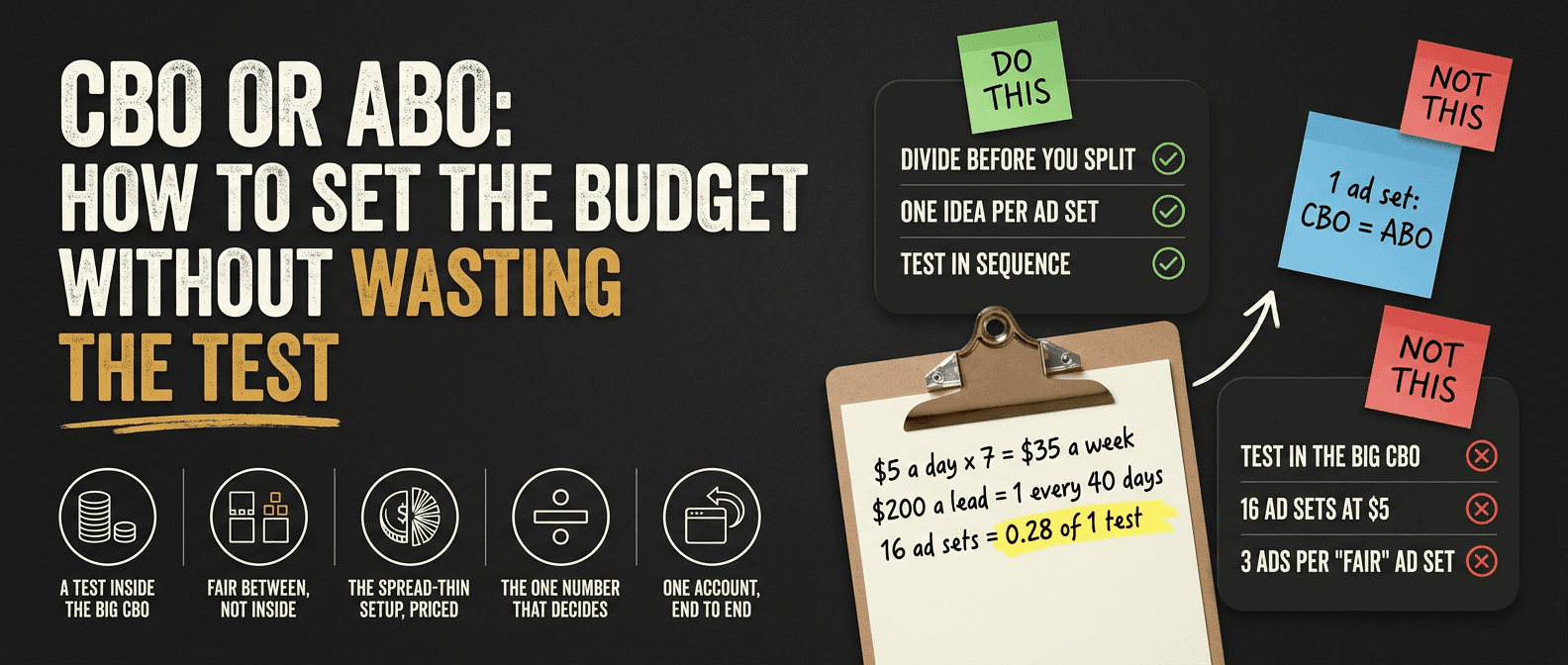 CBO or ABO: how to set the budget without wasting the test