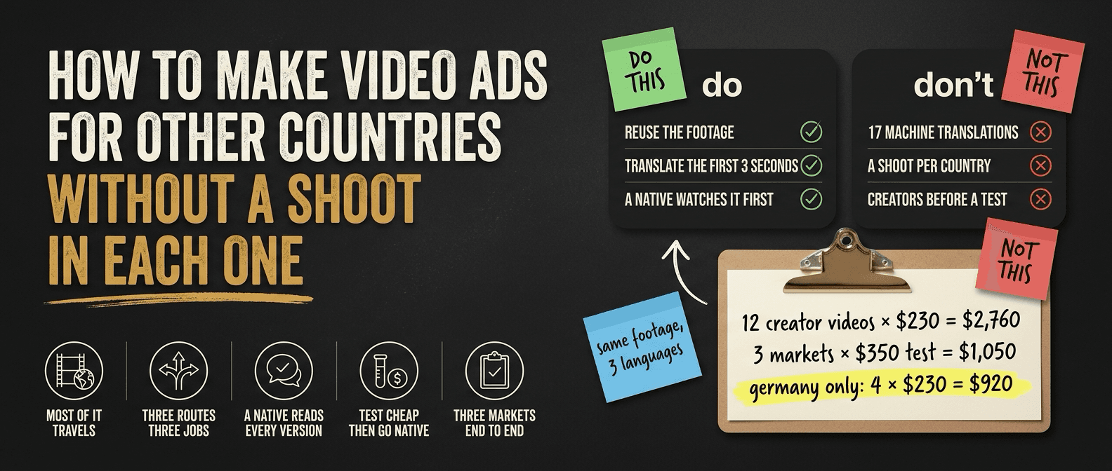 How to make video ads for other countries without a shoot in each one
