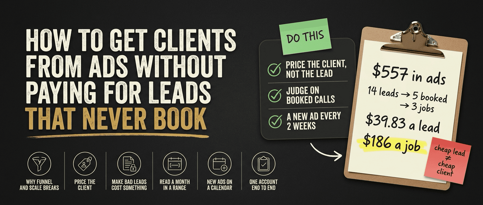 How to get clients from ads without paying for leads that never book