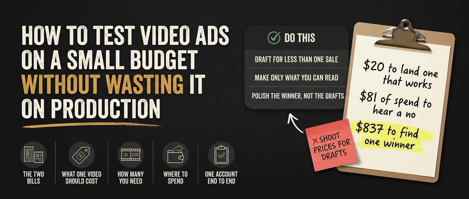 How to test video ads on a small budget without wasting it on production