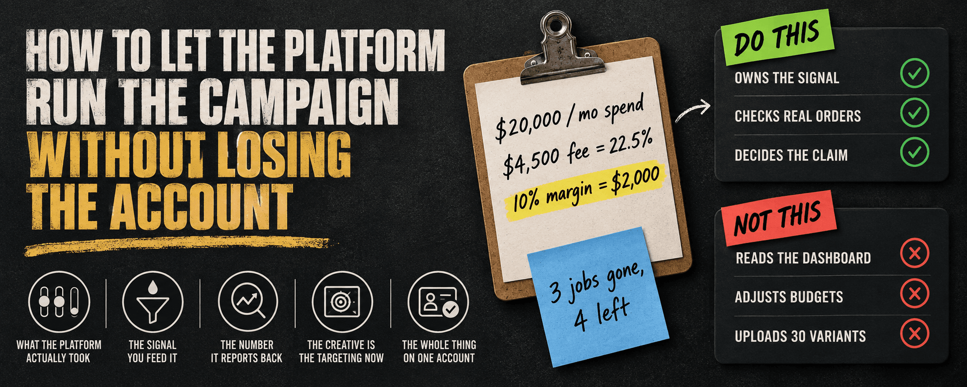 How to let the platform run the campaign without losing the account