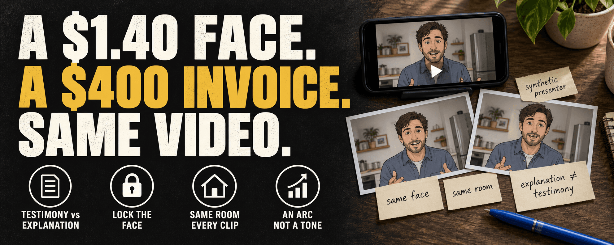 Are AI talking-head ads worth anything? The $1.40 face and the $400 invoice