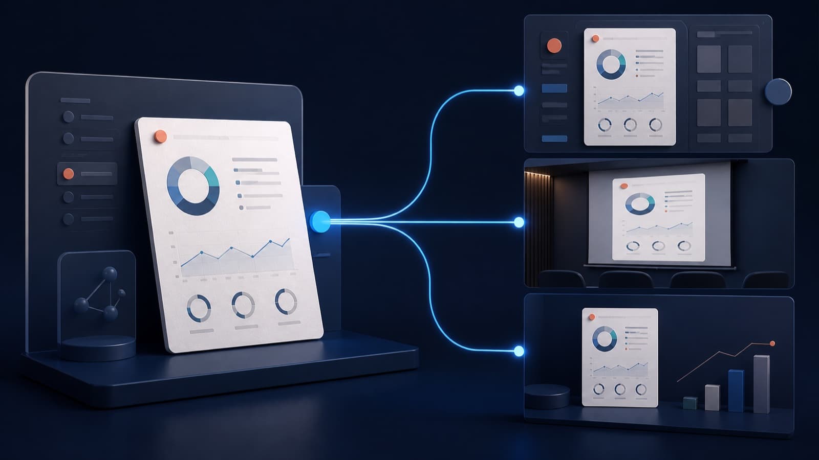 One analytical output remaining connected as it is reused across three later projects.